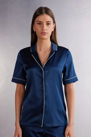 intimissimi Hedvábná Košile Pánského Střihu s Krátkým Rukávem Žena