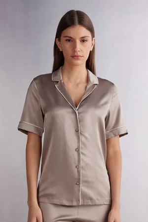 intimissimi Hedvábná Košile Pánského Střihu s Krátkým Rukávem Žena