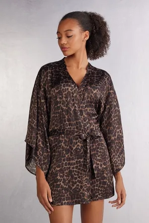 intimissimi Kimono z Viskózového Saténu Luxurious Leopard Žena