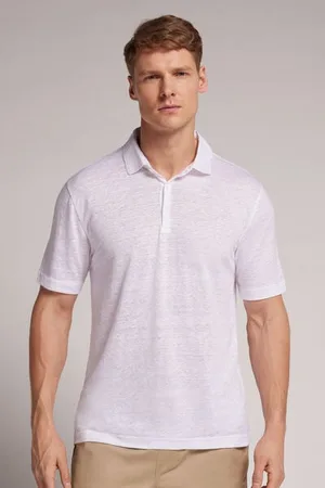 intimissimi Lněné Polo Tričko s Krátkým Rukávem Člověk