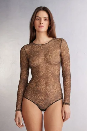 intimissimi Body s Dlouhým Rukávem z Tylu se Zvířecím Potiskem Always Glamorous Žena