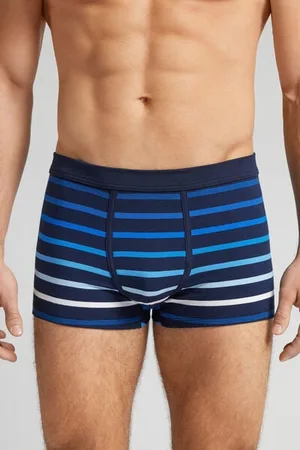 intimissimi Boxerky z Bavlny Superior s Potiskem Modrých Pruhů Člověk