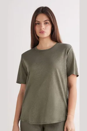 intimissimi Lněný Top s Krátkým Rukávem Žena