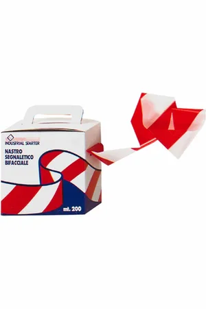 Issa 9300 Páska ohraničující BÍLÁ/ČERVENÁ krabička 70mm x 200m