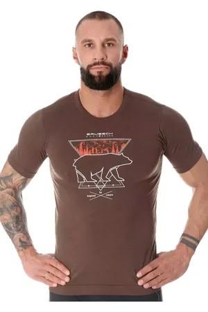 Brubeck Pánské tričko Active Wool SS12650 Barva/Velikost: hnědá / M/L