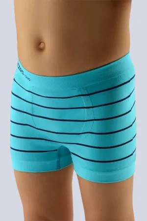 Gina Boxerky s kratší nohavičkou chlapecké 25997P Barva/Velikost: tm. tyrkysová, lékořice / M