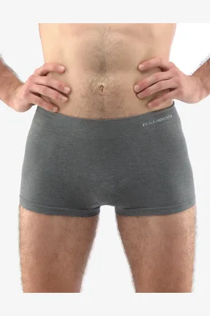 Gina Bambusové pánské boxerky krátká nohavička 53005P Barva/Velikost: šedá, bílá / L/XL