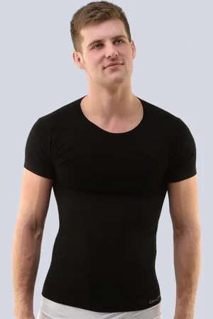 Gina Pánské triko krátký rukáv - bezešvé 58003P Barva/Velikost: černá / L/XL