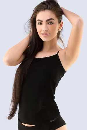 Gina Výhodné balení 5 kusů - Košilka s úzkými ramínky prodloužená 08016P Barva/Velikost: černá / L/XL