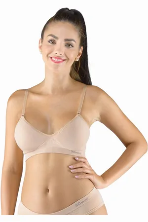 Gina Podprsenka sportovní s vycpávkami 07021P Barva/Velikost: béžová / L/XL