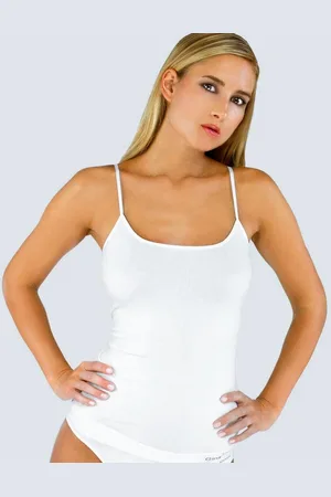 Gina Košilka s úzkými ramínky prodloužená 08016P Barva/Velikost: bílá / L/XL