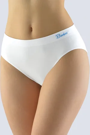 Gina Výhodné balení 5 kusů - Kalhotky klasické bambus 00041P Barva/Velikost: bílá, dunaj / L/XL