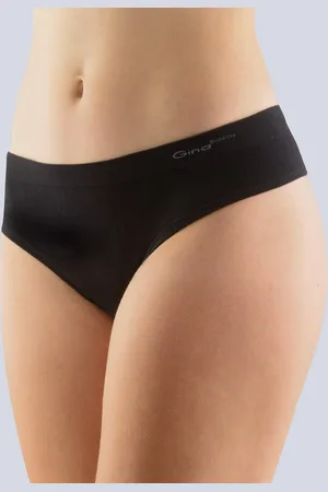 Gina Výhodné balení 5 kusů - Bambusová francouzská tanga 04026P Barva/Velikost: černá / L/XL
