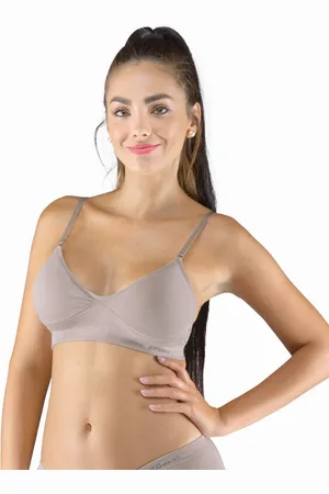 Gina Podprsenka sportovní s vycpávkami 07021P Barva/Velikost: šedohnědá / L/XL