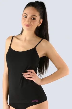 Gina Výhodné balení 5 kusů - Dámská košilka Bambus 08019P Barva/Velikost: černá, višňová / L/XL