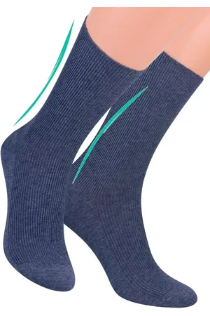 Steven Pánské zdravotní ponožky žebrované Barva/Velikost: jeans tmavá / 39/42