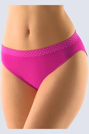 Gina Výhodné balení 5 kusů - Klasické kalhotky bambus 00033P Barva/Velikost: purpurová, bílá / S/M
