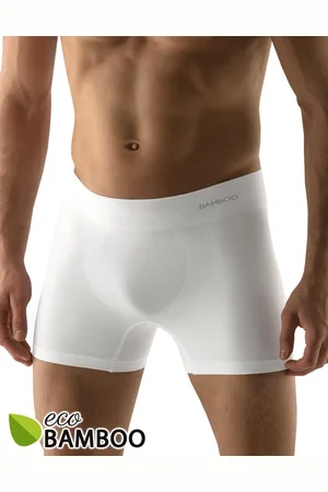 Gina Bambusové pánské boxerky delší nohavička 54005P Barva/Velikost: bílá / L/XL