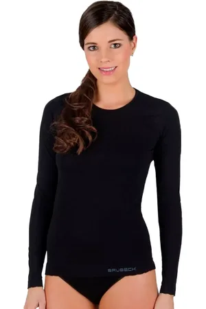 Brubeck Dámské tričko LS00900W Barva/Velikost: černá / M/L