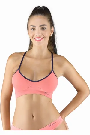 Gina Podprsenka sportovní s vycpávkami 07020P Barva/Velikost: tomato, tm. modrá / M/L