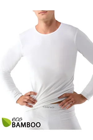 Gina Výhodné balení 5 kusů - Bambusové tričko pánské, dlouhý rukáv 58007P Barva/Velikost: bílá / L/XL