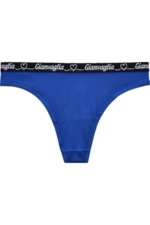 Gianvaglia Dámská tanga 820 se srdíčky Barva/Velikost: modrá / L/XL