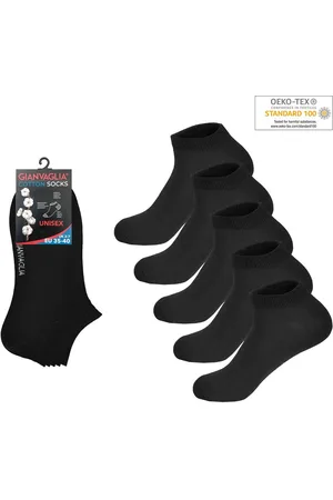 Gianvaglia 5-PACK Bavlněných kotníkových ponožek SK-501-BLACK Barva/Velikost: černá / 35-40