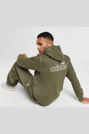 adidas Mikina S Kapucí Stitch Hd Khaki