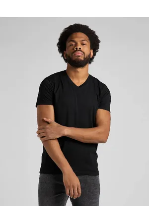 Lee Pánské tričko L62ECMKW TWIN PACK V NECK BLACK WHITE