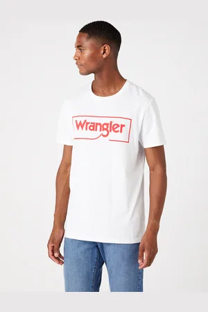 Wrangler Pánské tričko W7H3D3989 FRAME LOGO TEE WHITE