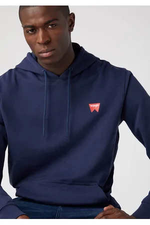 Wrangler Mikina s kapucí W651I3XW4 SIGN OFF HOODIE REAL NAVY