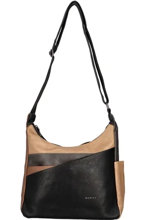 MaxFly Dámská crossbody kabelka černo/béžová - Edgara