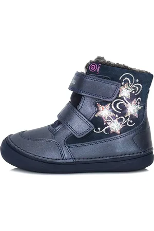 DD Step Dětské svítící zimní boty W078-320B Royal Blue