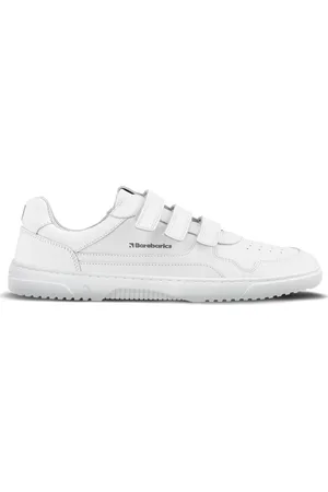 Barebarics Barefoot tenisky Zing Velcro - All White - Leather