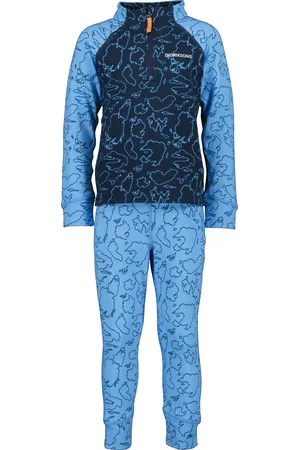 Didriksons Dětské termoprádlo Jadis set print Play Blue G07