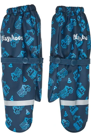 Playshoes Nepromokavé rukavice s fleecem Tmavě modré s bagry