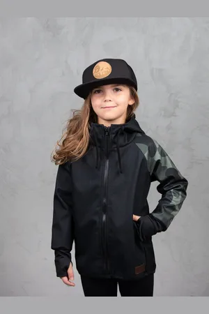 DREXISS Dětská SOFTSHELL bunda Army - nezateplená