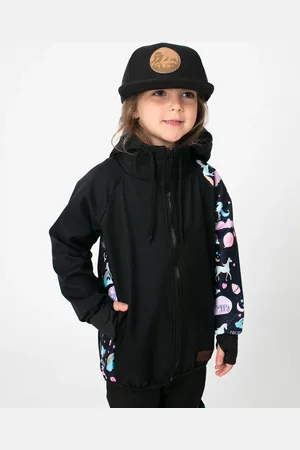 DREXISS Dětská SOFTSHELL bunda MOON UNICORNS - nezateplená