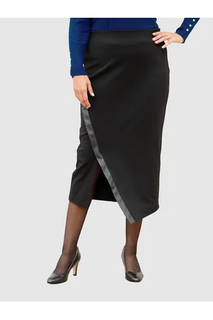 komplimente Ženy Kožené sukně - Sukně s gumičkou v pasovce Černá