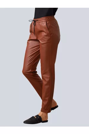 ALBA MODA Ženy Kožené kalhoty - Jog kalhoty z imitace kůže Terra
