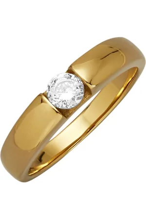 KLiNGEL Dámský prsten se syntetickým zirkonem Barva žlutého zlata