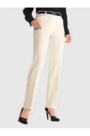 MONA Kalhoty v strečové kvalitě Vlněná bílá