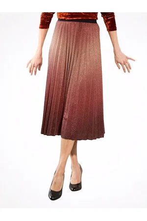 MONA Ženy Plisovaná - Plisovaná sukně v módním přelivu barev Bronzová/Měděná