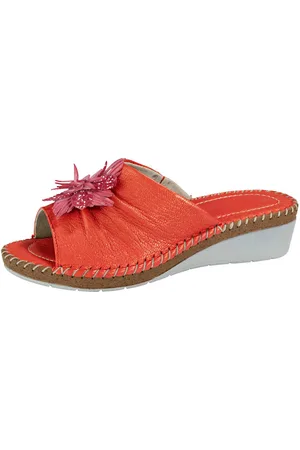 Relaxshoe Ženy Nazouváky - Nazouvací obuv s pěkným ozdobným květem Červená
