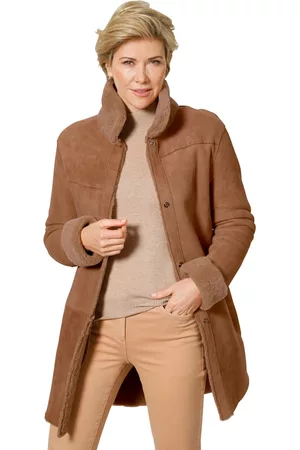 MONA Ženy Kožené bundy - Kožená bunda z voskované jehněčí kožešiny Karamelová