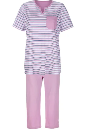 Harmony Ženy Tepláky na spaní - Pyžamo s náprsní kapsou Růžová/Světle modrá/Bílá