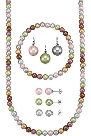 KLiNGEL Ženy Set - Set šperků s perlami s lasturovým jádrem Multicolor