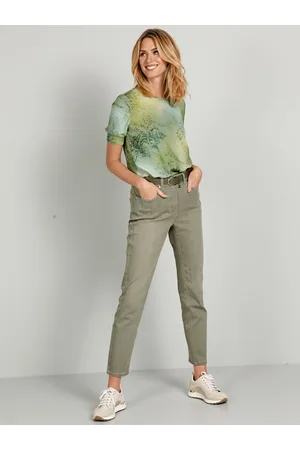 MONA Ženy Strečové - Kalhoty v strečové kvalitě Khaki