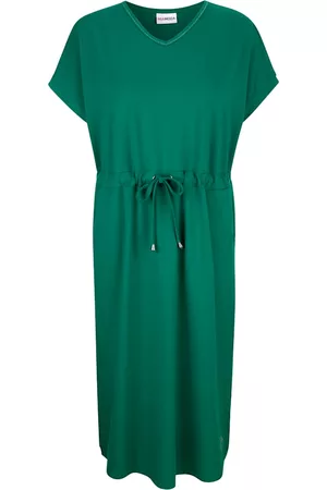 Miamoda Ženy Volnočasové - Tričkové šaty s tunýlkem Smaragdová