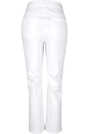Dress In Ženy Rovné nohavice - 7/8 kalhoty v Paola Straight střihu Bílá